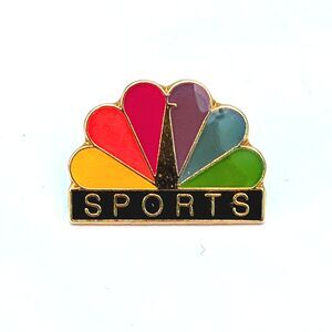 Vintage NBC Sports Pin Lapel Peacock Enamel Collectible Retro TV